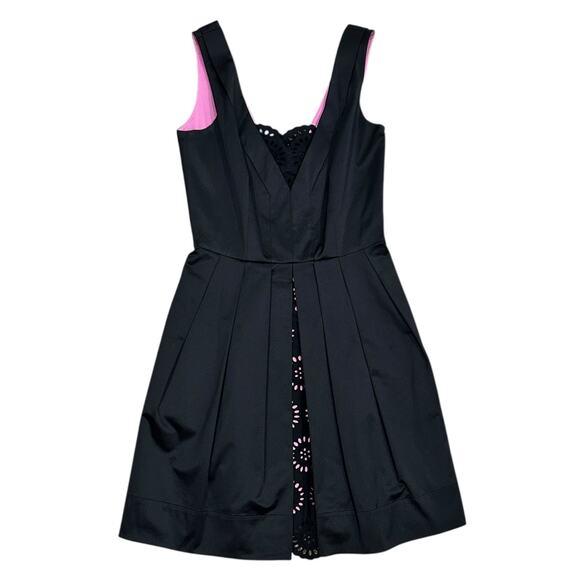Diane von Furstenberg Black Satin Cocktail Fit & Flare Mini Dress - Picture 2 of 7